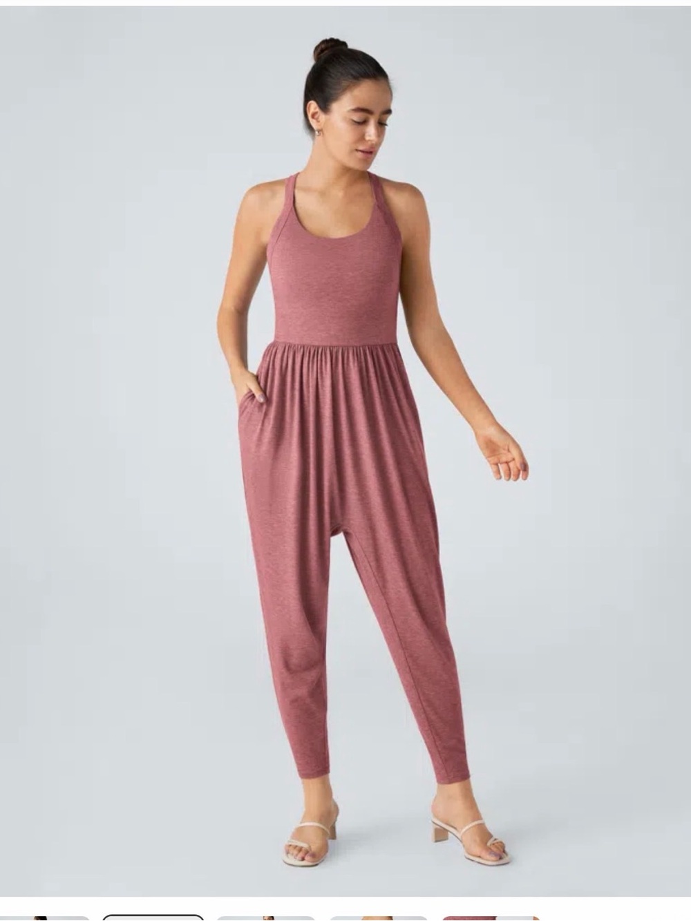 Halara U Neck Harlem Casual Easy Peezy Jumpsuit Large